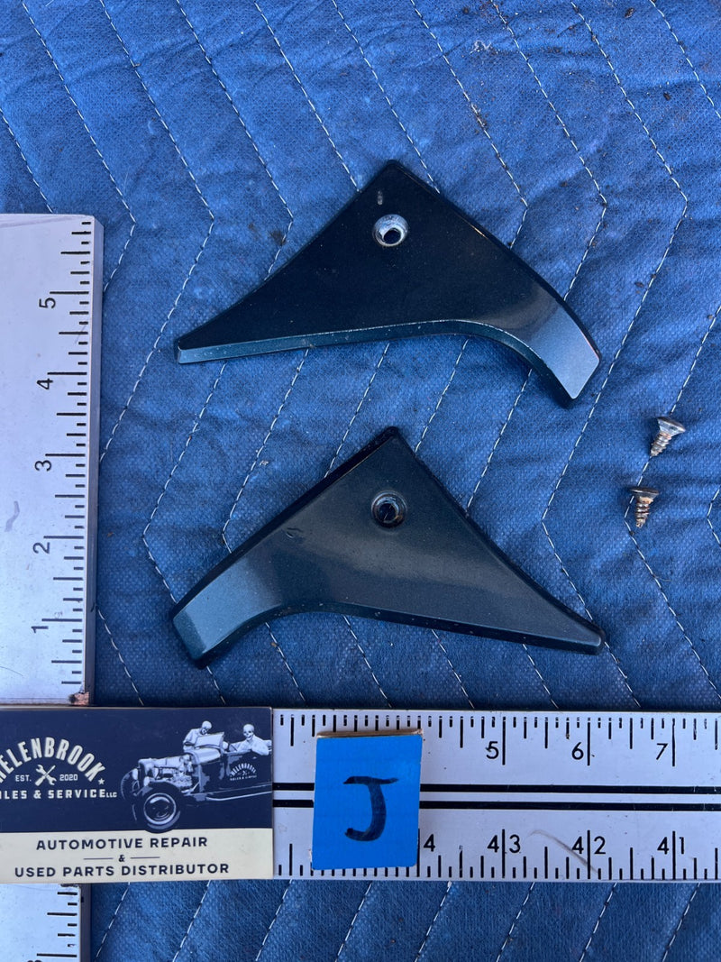 1986-1993 Volvo 240 244 Sedan Rear Upper Corner Roof Trim Pair Green OE #4254EM