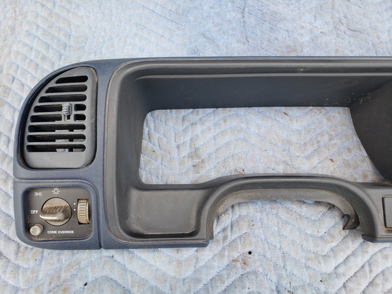1995-1999 Chevy GMC GM 1500 C/K OEM Blue Dash Bezel Surround Gauge Trim #1206CN