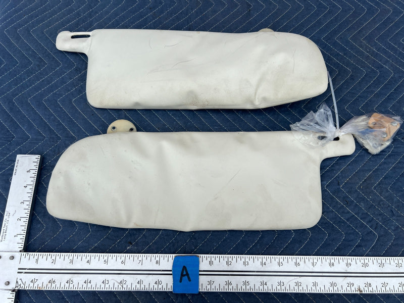 1967-1974 Volvo 140 142 144 145 Right & Left Sun Visor Shade White OEM #4868EM