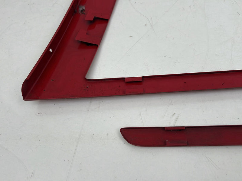 1993-1997 Volvo 850 Wagon Exterior Rear Side Window Trim Pair Red OEM