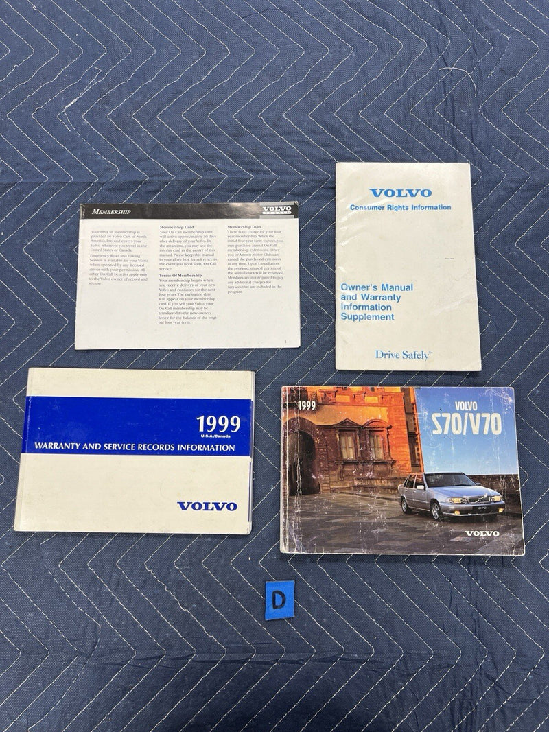 1999 Volvo S70 V70 Owners Operators Manual Booklet Set Pamphlet OEM #3920E