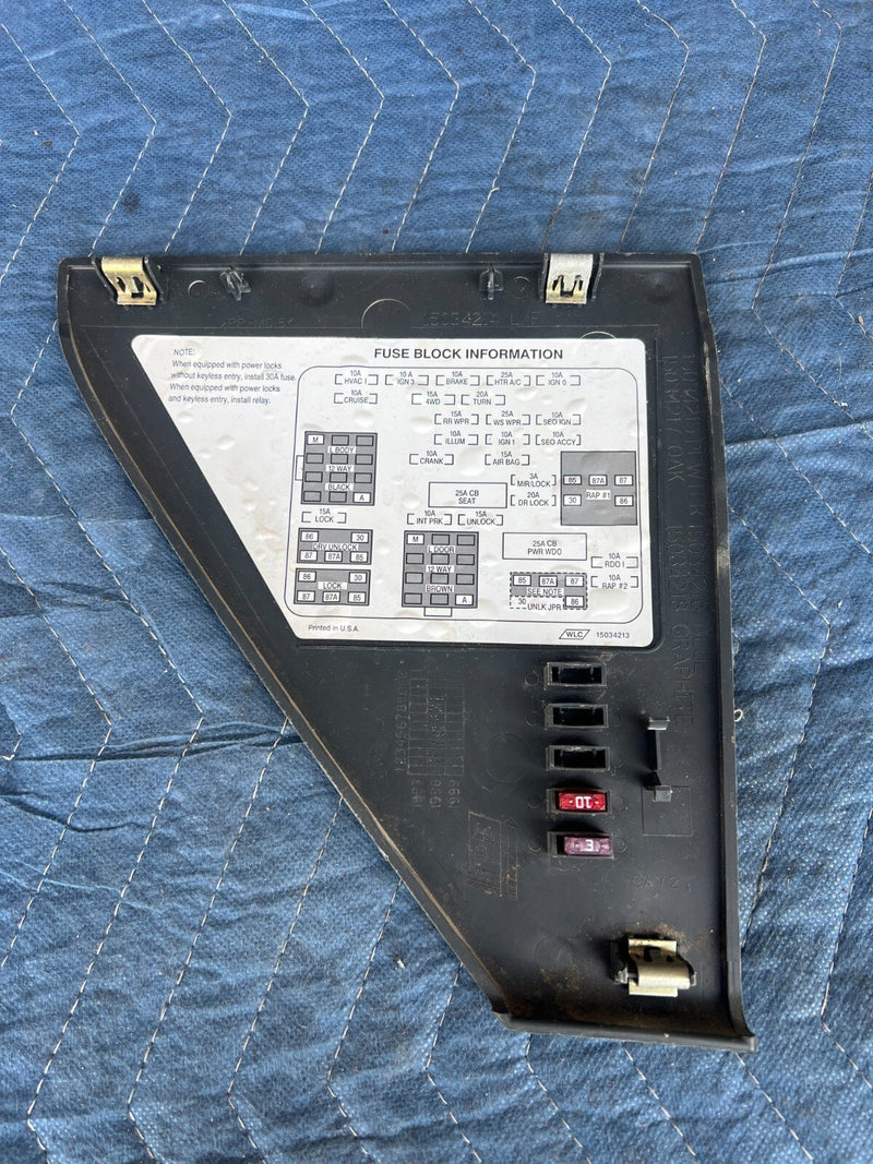 1999-2002 Chevy Silverado GM 1500 2500 Dash End Cap Fuse Cover Trim OEM #1805CN