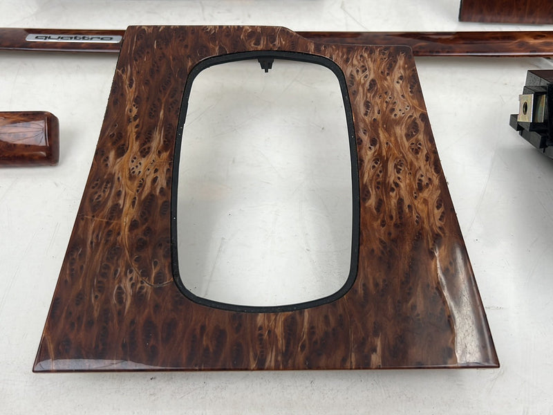 1996-2003 Audi S8 D2 A8 Dash Dashboard Wood Grain Trim Bezel Set OEM #6453EM
