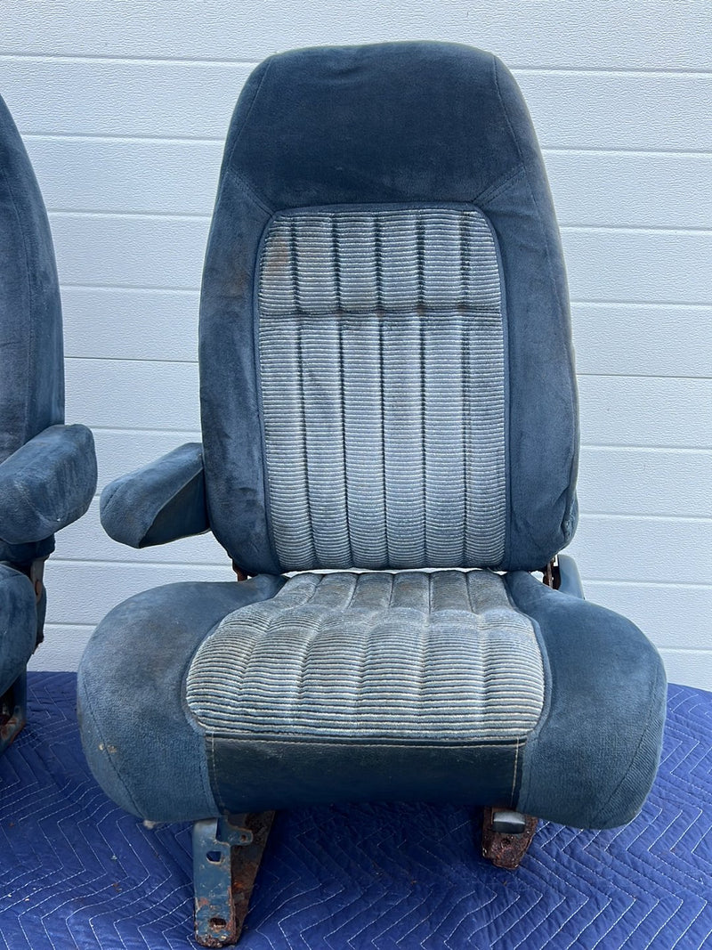 1988-1994 Chevrolet Silverado GMC Front Seat Two-Tone Blue Cloth Pair OE #5508EM