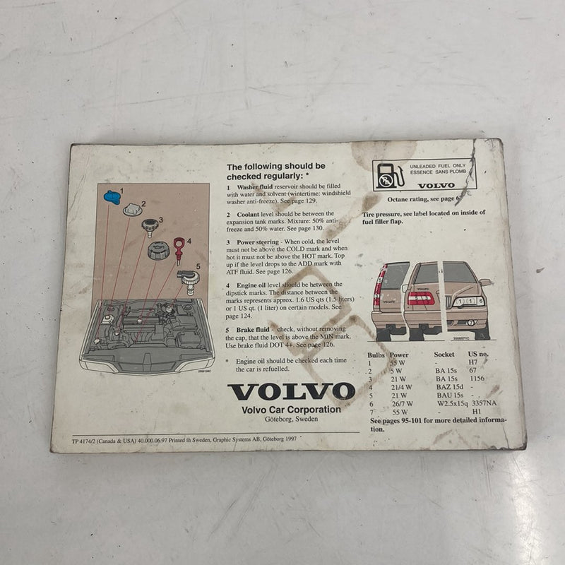 1998-2000 Volvo V70 Owners Manual Book Booklet OEM #5171M