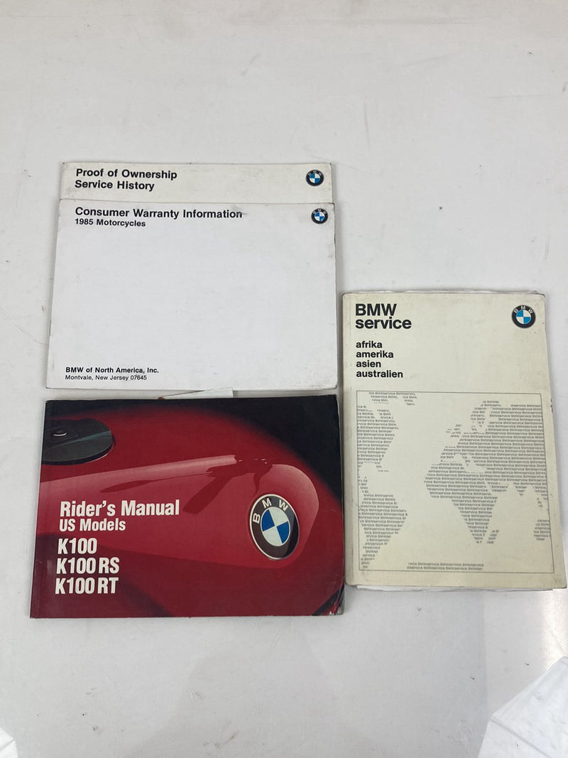 1985 BMW K100RT - Owners Manual PN: 01479798447