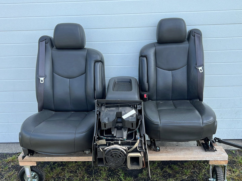 1999-2006 Chevrolet Silverado Front Seat Gray Leather Center Console OEM #5615EM