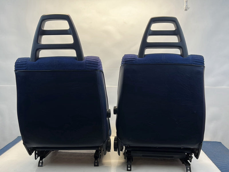1975-1980 Volvo 244 240 Front Left & Right Seat Blue Cloth Pair OEM #5302EM