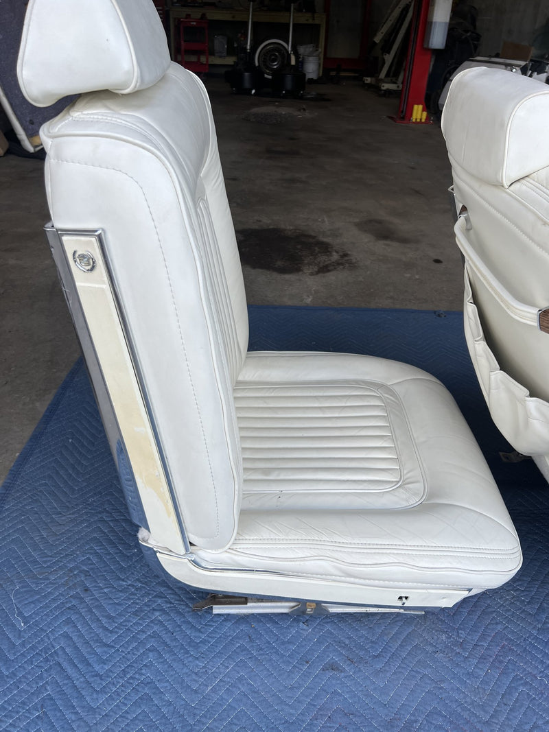1980-1985 Cadillac Seville Front Left & Right Bucket Seat White OEM #3346M