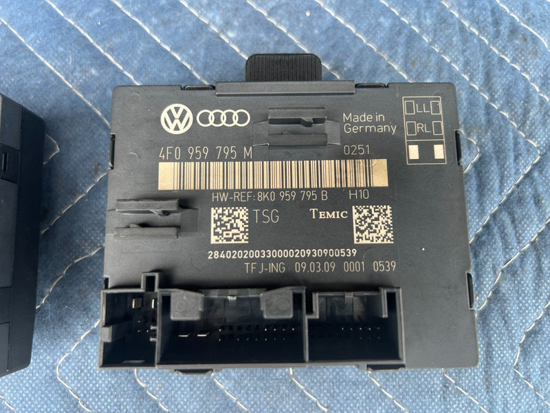 2005-2011 Audi A6 Rear Door Electronic Control Module Pair 4F0959795M OEM #43ZJ
