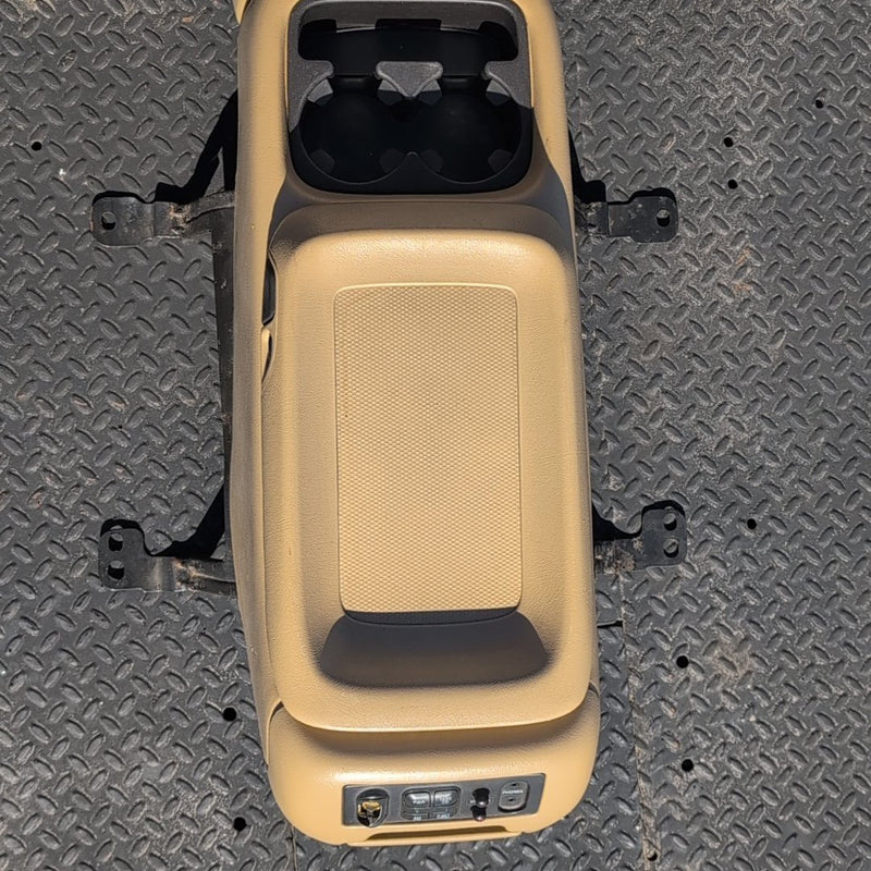 1999-2002 Chevrolet Silverado Center Console Assembly Tan Lid Mounts 15037198