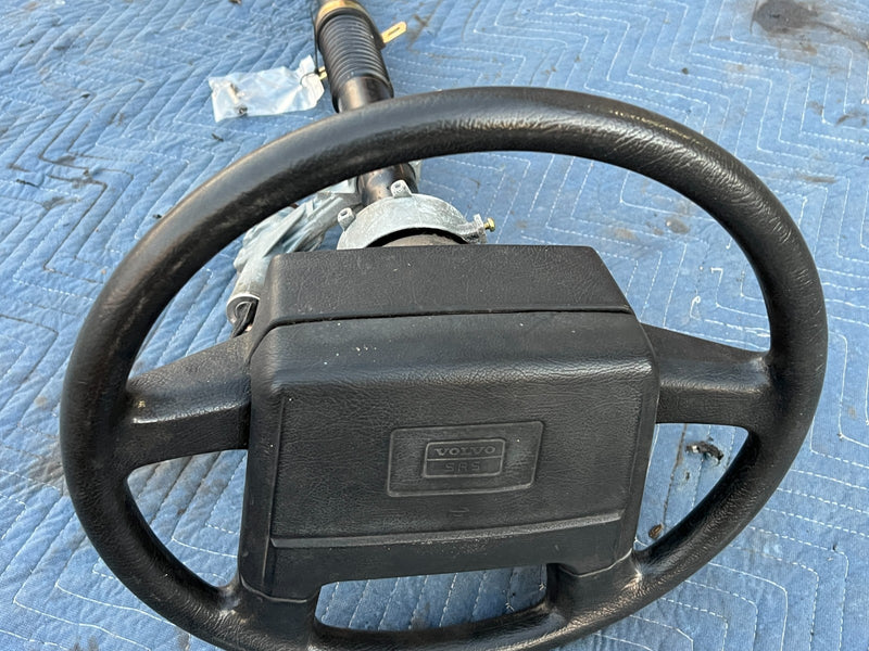 1986-1993 Volvo 240 244 245 Steering Wheel Column & Ignition w/ Key OEM #4415EM