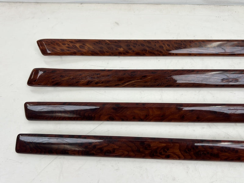 2001-2003 Audi S8 D2 A8 Wood Grain Door Trim Molding Strip Interior Set OEM #6087EM