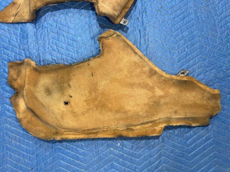 1986-1995 Mercedes 300D W124 Tan Center Console Molded Carpet Pair OEM #2768EM