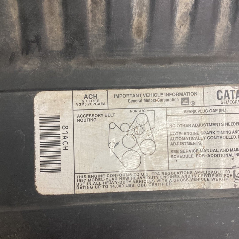 1995-1998 Chevrolet Silverado 2500 GMT400 Air Filter Housing Box OEM