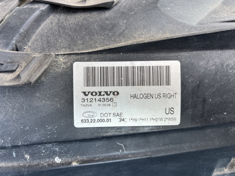 2008-2011 Volvo XC70 S80 RH Right Passenger Halogen Headlight 31214356 OE #4335E