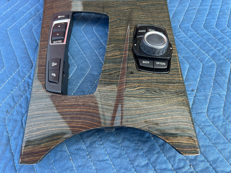 2011-2017 BMW X3 F25 Center Console Gear Shift Bezel Wood Trim Panel OEM #2409EM