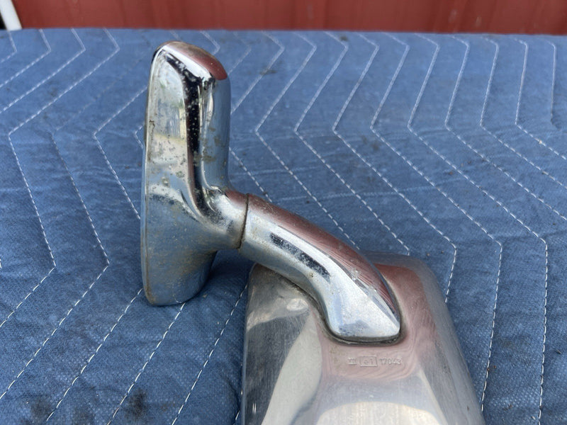 1966-1976 BMW 2002 E10 E12 E21 Chrome Side Mirror Pair LH RH 17043 OEM #3850M