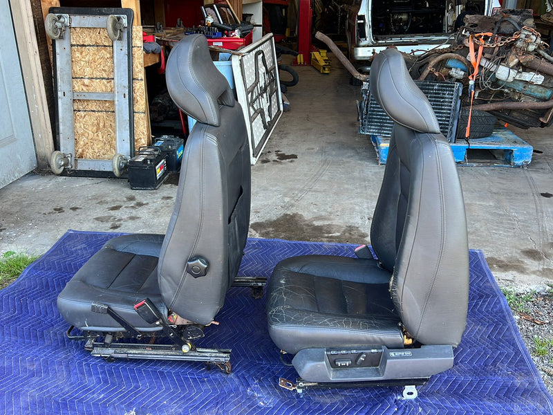 1993-1997 Volvo 850 Front Left & Right Bucket Seat Pair Gray Leather OEM
