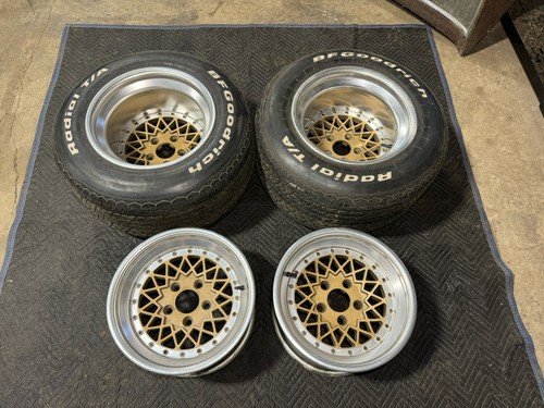 Corvette C2 C3 Honeycomb Aluminum Drag Wheels 12.5â Wide 15â Rim Set of 4 #4397E