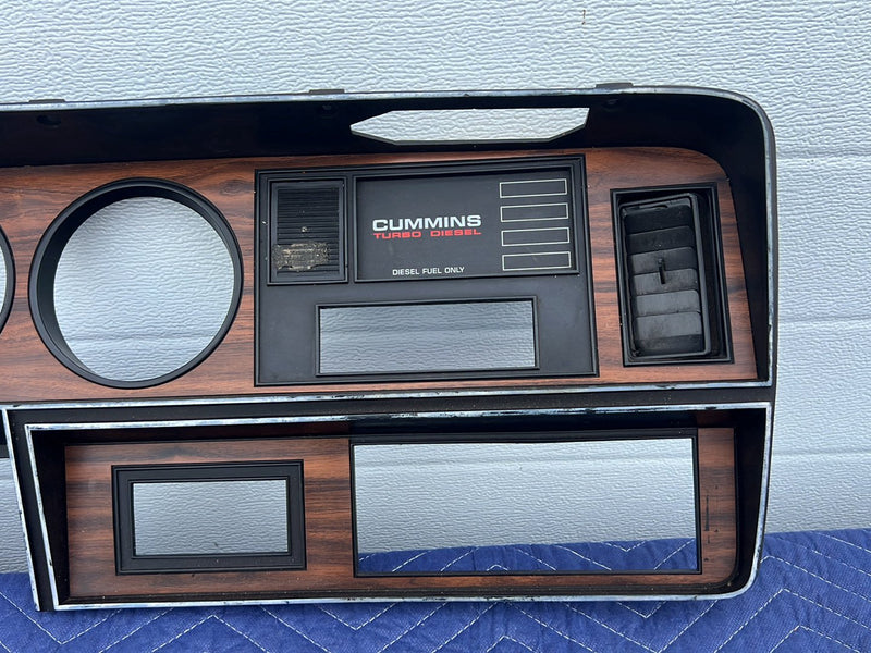 1981-1993 Dodge Ram D150 D250 Dash Gauge Cluster Trim Wood Grain OEM #5156EM