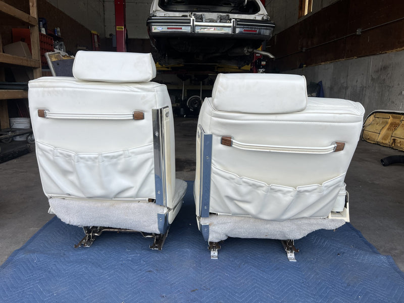 1980-1985 Cadillac Seville Front Left & Right Bucket Seat White OEM #3346M