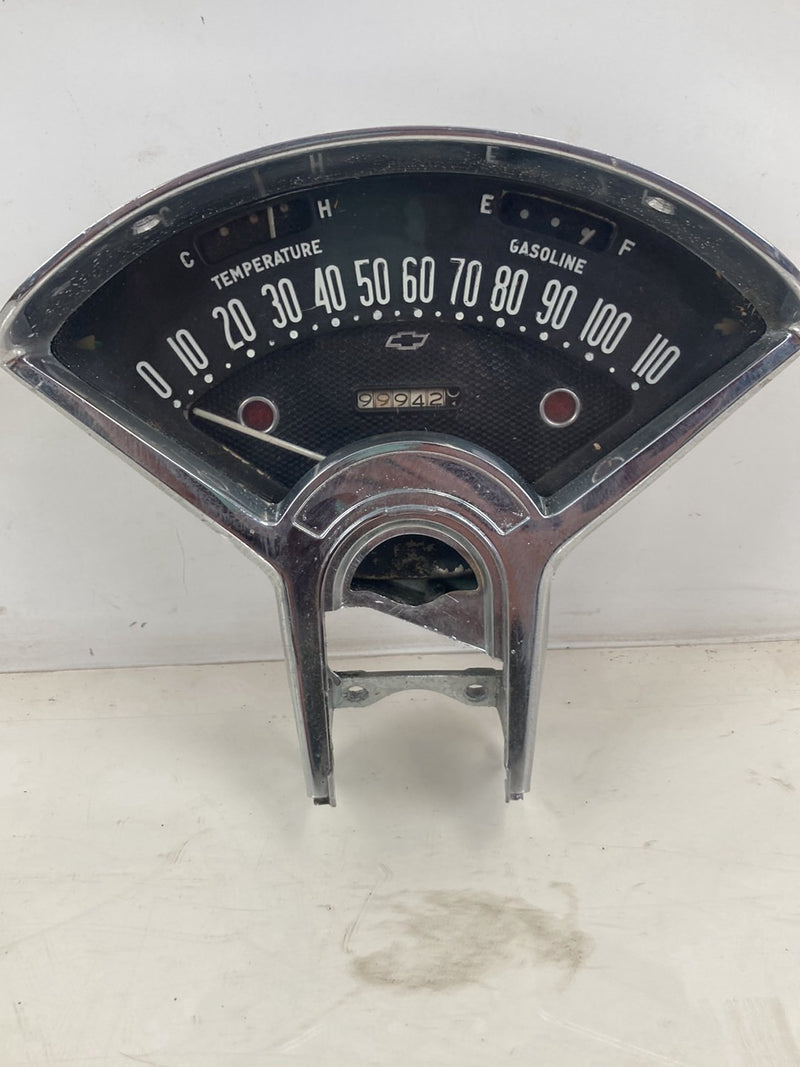 1955-1956 Chevrolet Bel Air Gauge Cluster Chrome Trim OEM #5319M