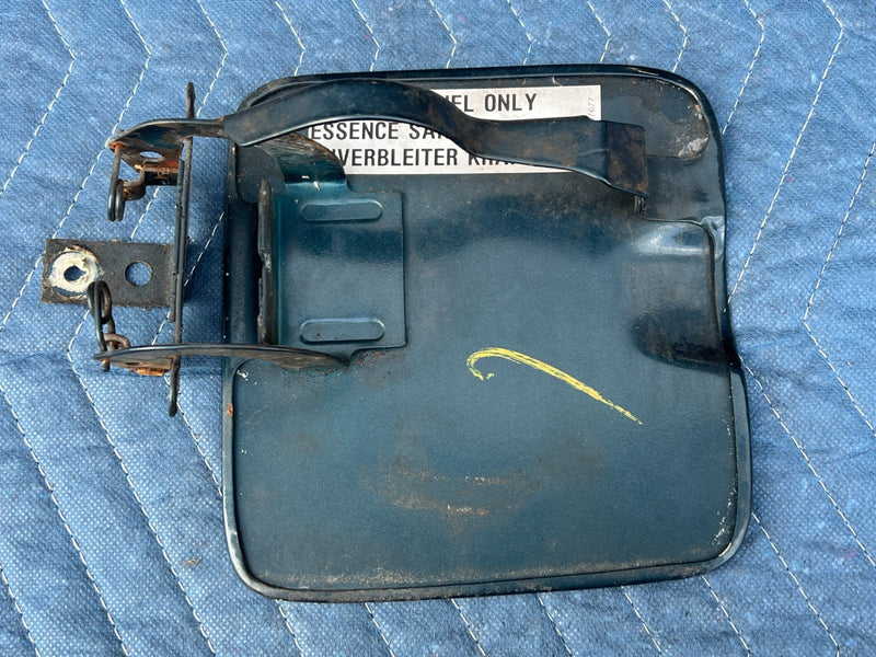 1986-1993 Volvo 240 244 Sedan Gas Fuel Tank Door & Hinge Blue Green OEM #5030E