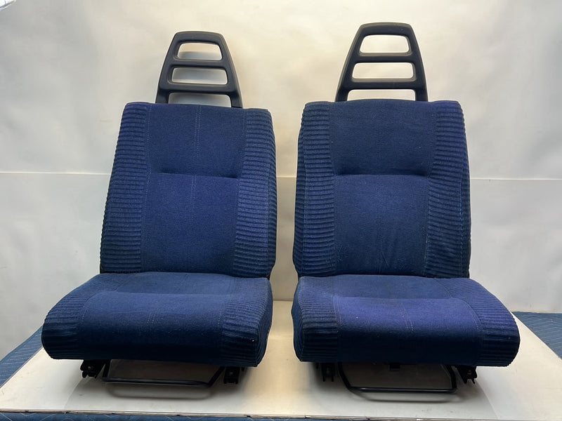 1975-1980 Volvo 244 240 Front Left & Right Seat Blue Cloth Pair OEM #5302EM