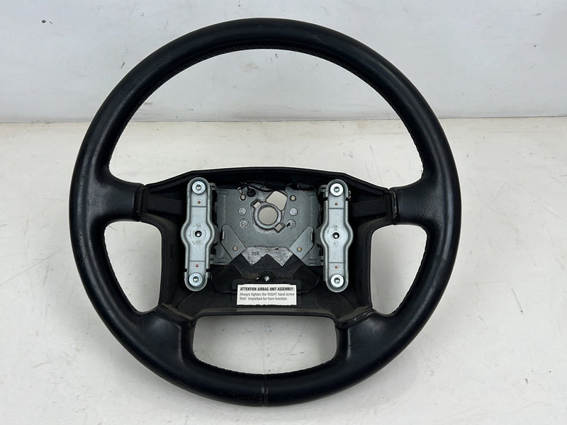 1993-1997 Volvo 850 Black Leather 4 Spoke Steering Wheel w/ Horn Button OEM