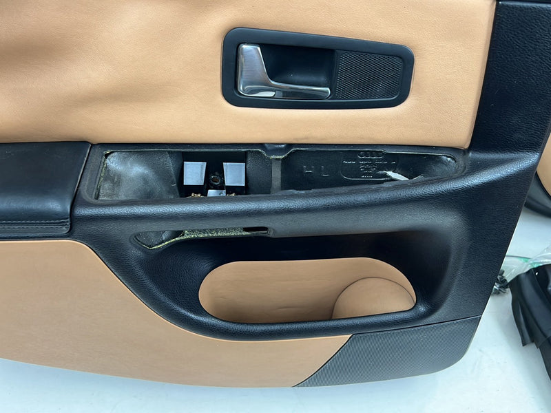 2001-2003 Audi S8 D2 A8 Door Card Trim Panel Set of 4 Black & Tan OEM #6070EM