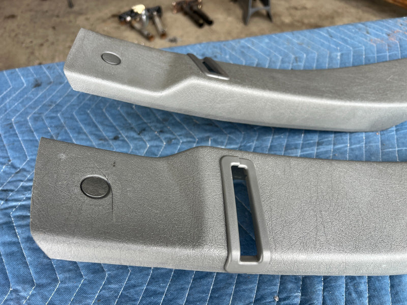 1989-1995 Volvo 740 940 Sedan Right & Left B Pillar Trim Pair Gray OEM #3672EM