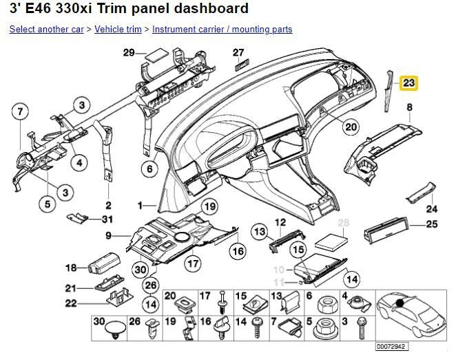 2001-2006 E46 BMW 330XI 330i OEM DASH COVERING PANEL TRIM LEFT / RIGHT #294CN
