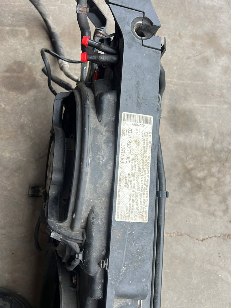 1996-2003 Audi S8 D2 A8 Radiator & Cooling Fan Stack Assembly OEM #6530EM