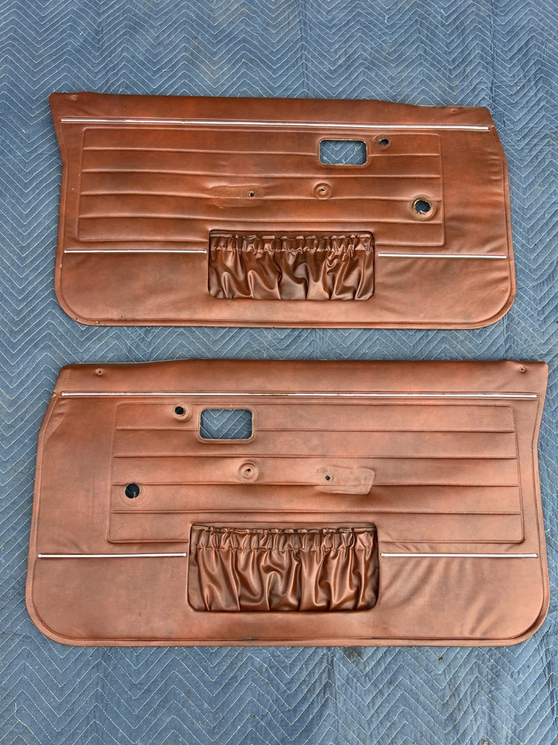 1967-1974 Volvo 140 142 144 145 Front Right Left Door Card Brown Pair OE #4885EM