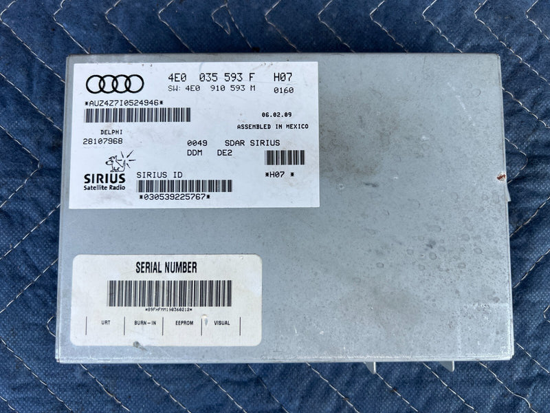 2005-2011 Audi A6 Sirius Radio Receiver Module Control Unit 4E0035593F OEM #25ZJ