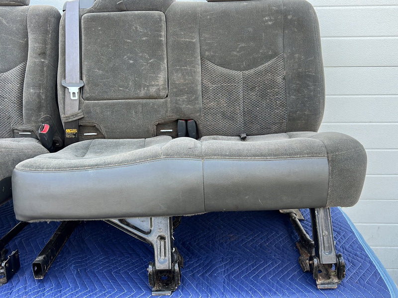 2003-2007 Chevy Silverado GMC Sierra Split Bench Rear Seat Gray Cloth OE #5509EM