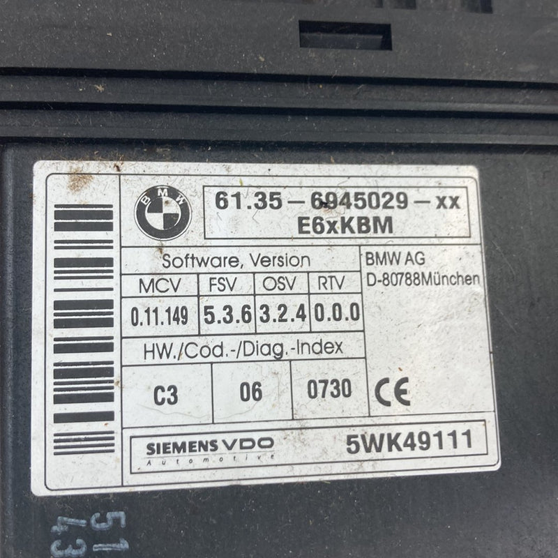 2003-2007 BMW 545i E60 BCM BCU Body Control Module 6945029 OEM #4975M