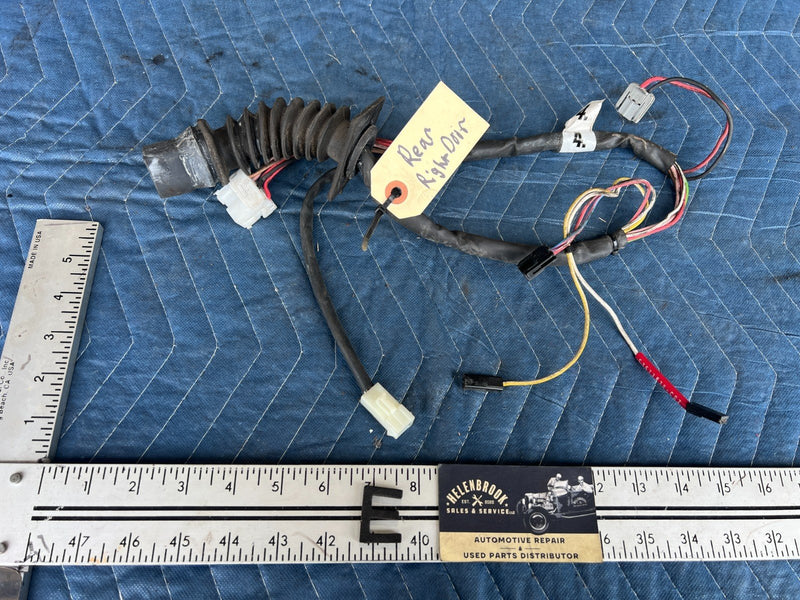1989-1995 Volvo 740 940 Sedan Right Rear Power Door Wiring Harness OEM #3687EM