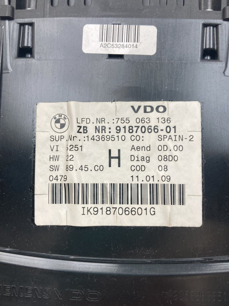 2009-2011 BMW 328i E90 Gauge Cluster Speedometer 9187066 OEM #4758M