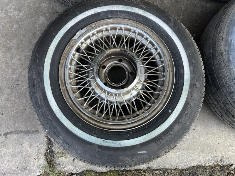 1980-1985 Cadillac Seville Set Of Rims Wheels Tires 15” Wire Spoke OEM #3314M