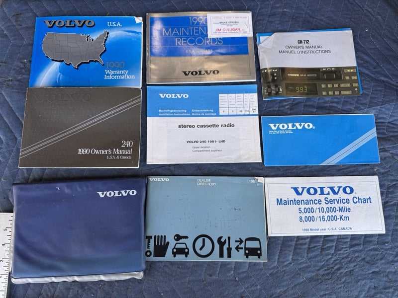 1990 Volvo 240 244 245 Owners Manual & Operating Pamphlets OEM Set #4954E