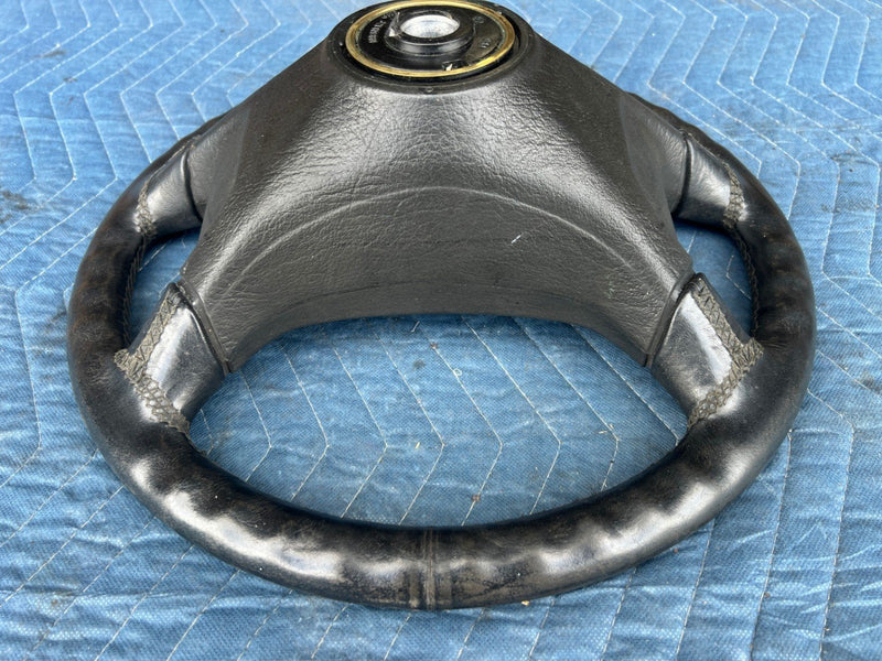 1985-1992 VW Golf Steering Wheel Gray Leather 4 Spoke Sport 191419091 OEM