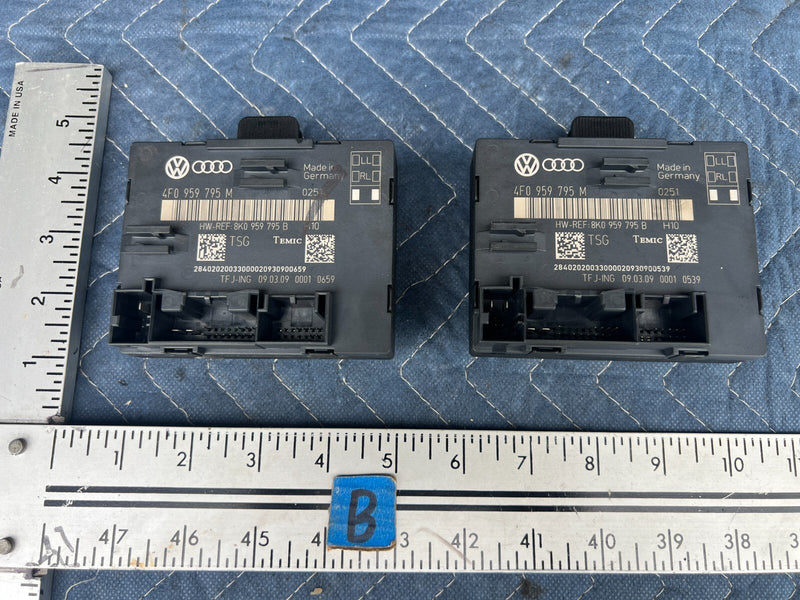 2005-2011 Audi A6 Rear Door Electronic Control Module Pair 4F0959795M OEM #43ZJ