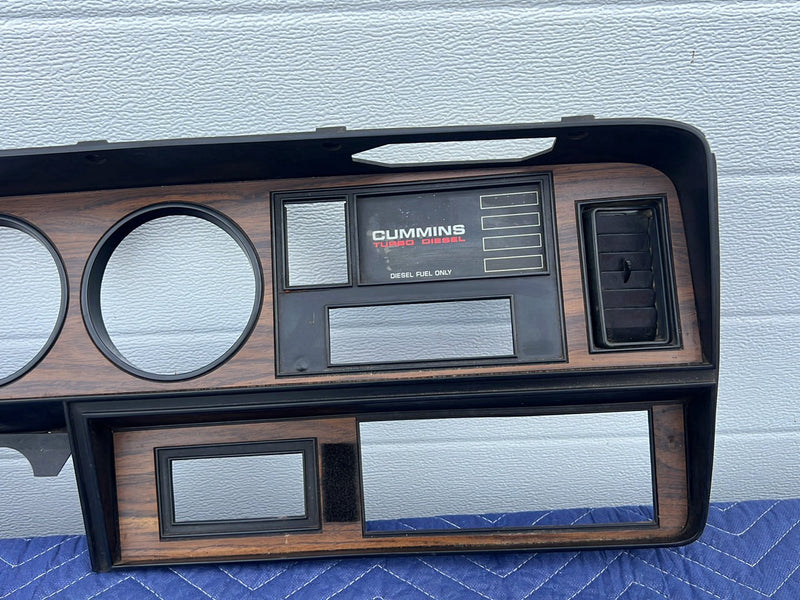 1981-1993 Dodge Ram D150 D250 Dash Gauge Cluster Trim Wood Grain OEM #5157EM