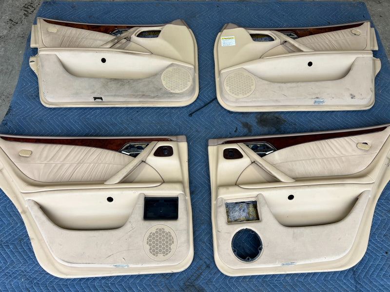 1998-2003 Mercedes W210 E320 Wagon Door Card Trim Panel Tan Set of 4 OEM #4739EM