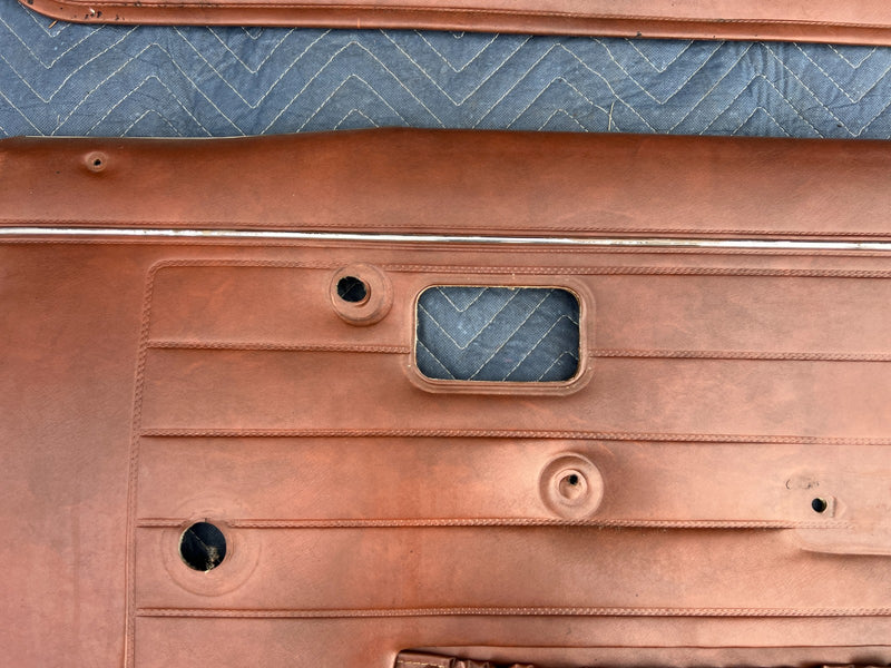 1967-1974 Volvo 140 142 144 145 Front Right Left Door Card Brown Pair OE #4885EM