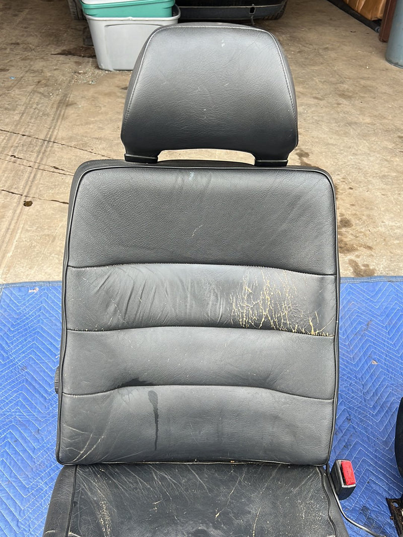 1990-1992 Volvo 740 745 940 Front Left Right Seat Pair Black Leather OEM #5998EM