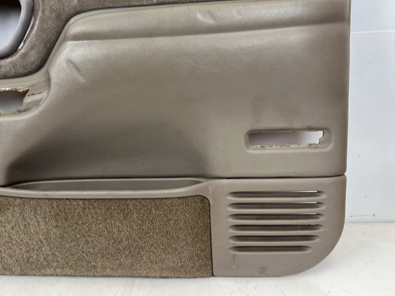 1995-1998 Chevrolet GMC C/K Left & Right Door Card Trim Panel Pair Tan OEM