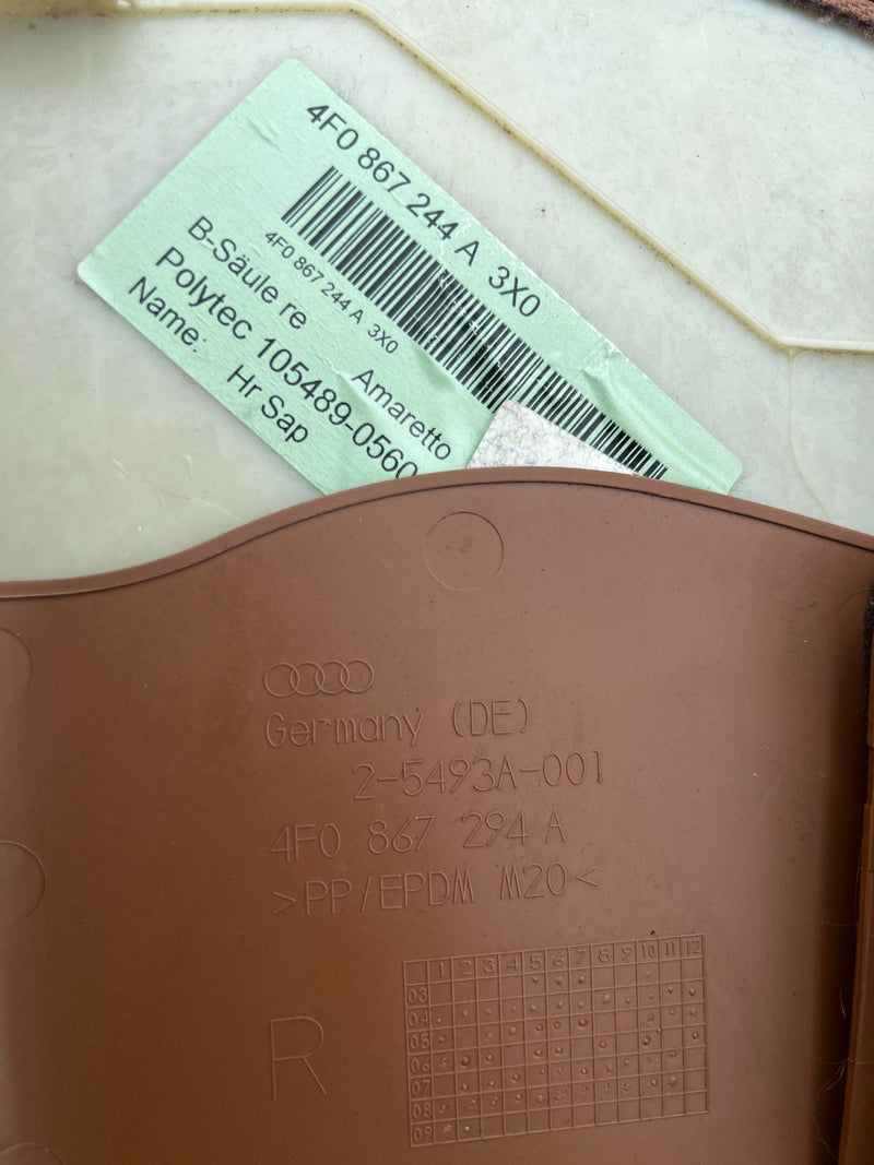 2005-2011 Audi A6 Right & Left B Pillar Trim Pair 4F0867293A OEM #3411EM
